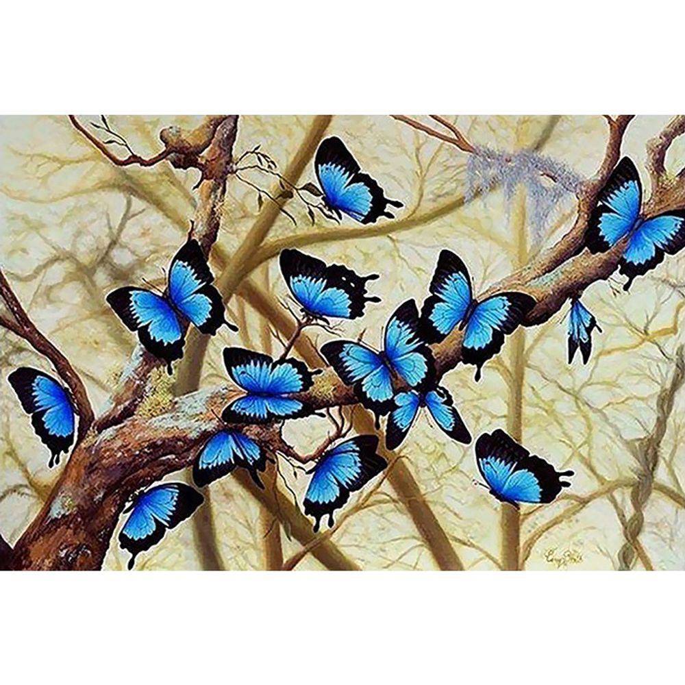 나비 정원 (패브릭형) 보석십자수 40x60