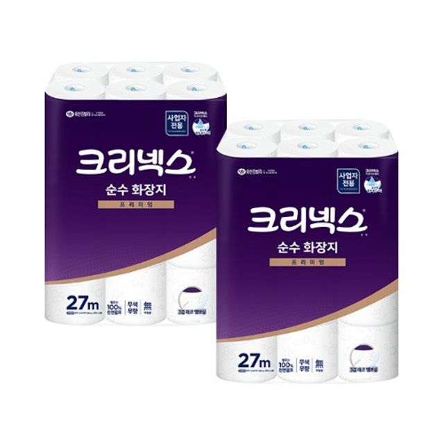크리넥스 3겹 화장지 순수 27m 24롤 2백 4518063