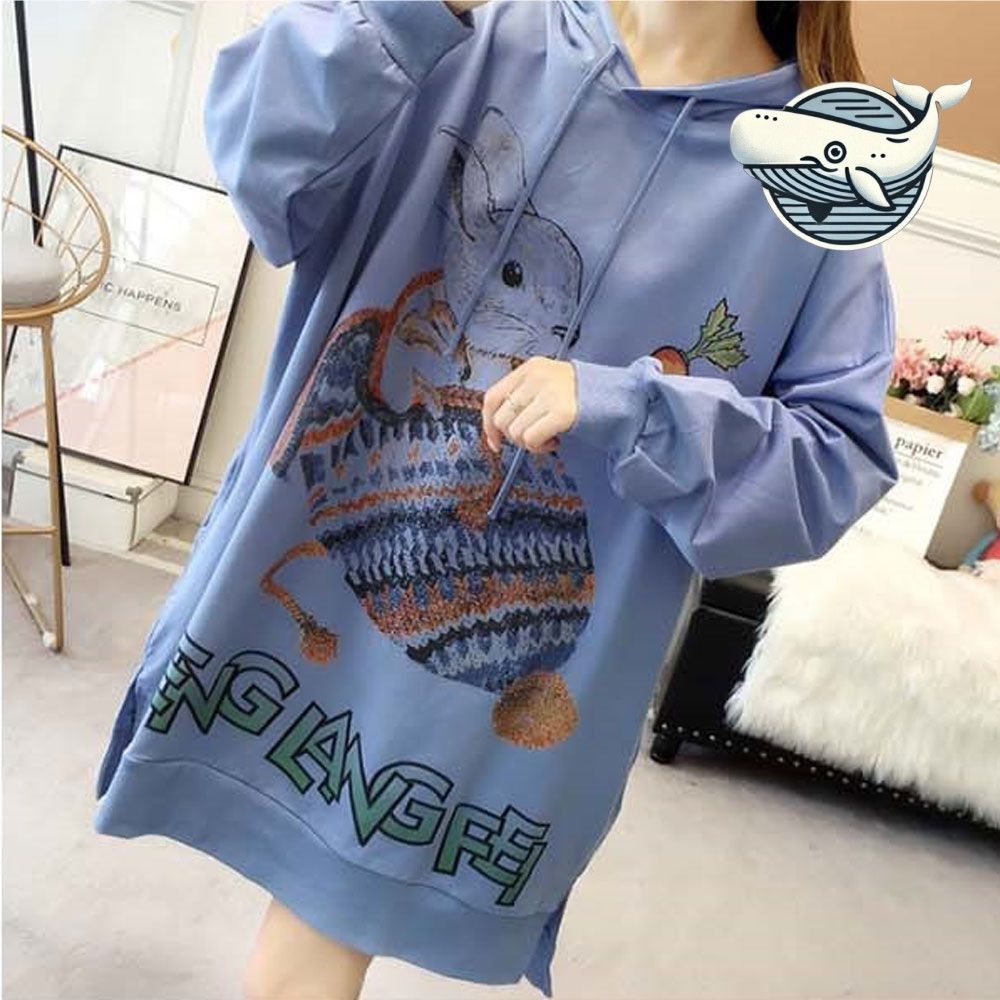 루즈핏 후드 긴팔 원피스 캐주얼 데일리 룩