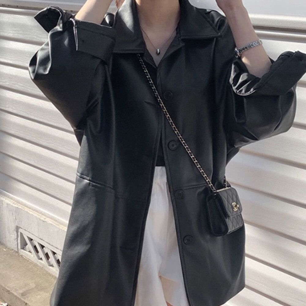 데일리 여성 캐주얼 오버핏 하프 래더 자켓 패션 점퍼