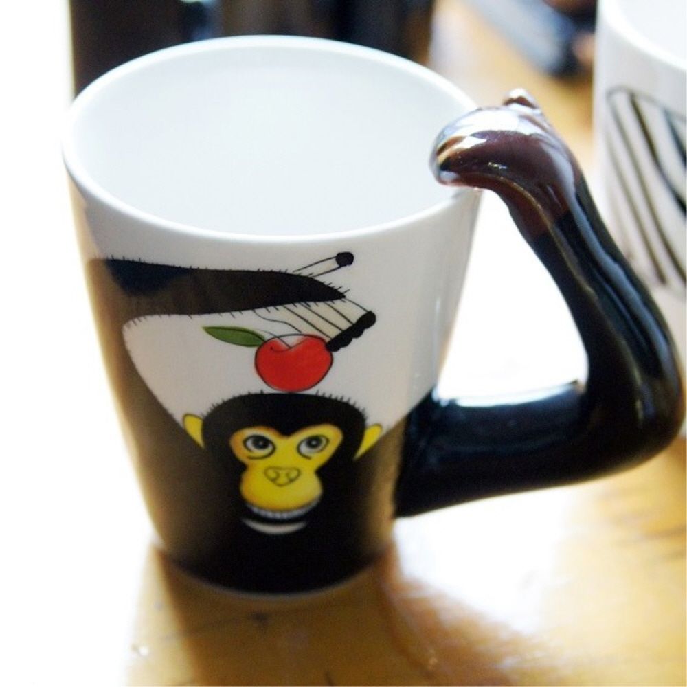 커피컵 귀여운 원숭이 디자인 독특한 도자기 머그컵
