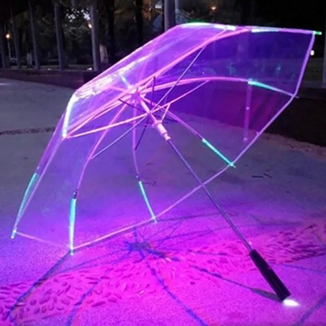 LED 우산 장마 2단 이벤트 장우산 불빛 발광 안전
