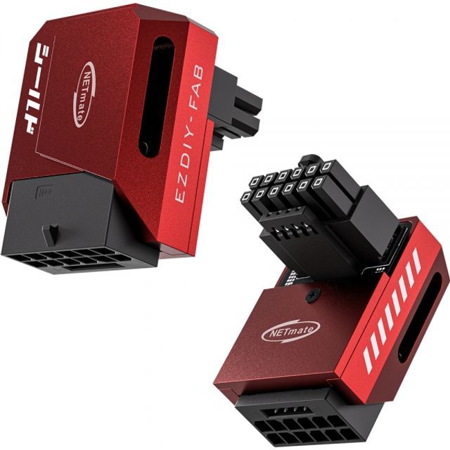 600W 12V-2x6 변환 어댑터 알루미늄 레드 STD 90도