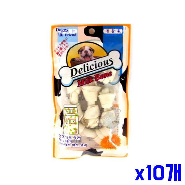 우유껌 반려견간식 5P 간식 x10개 치석제거 애견 개껌
