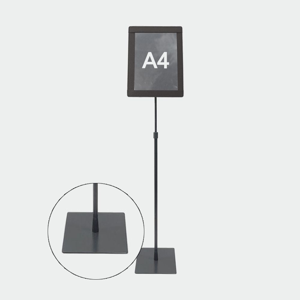사각 베이스 a4 진회색 사인 스탠드 텍스타일