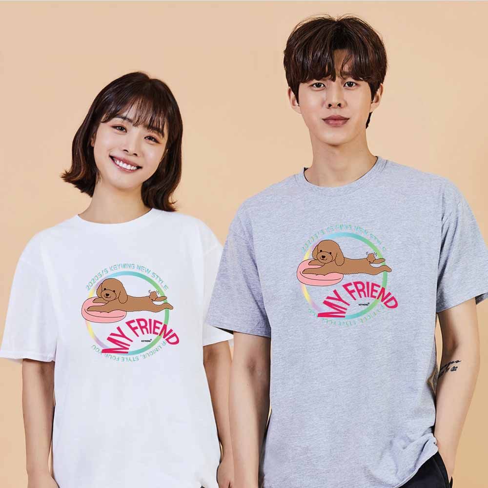 푸들 디지털프린팅 인쇄티셔츠 반팔티 오버핏