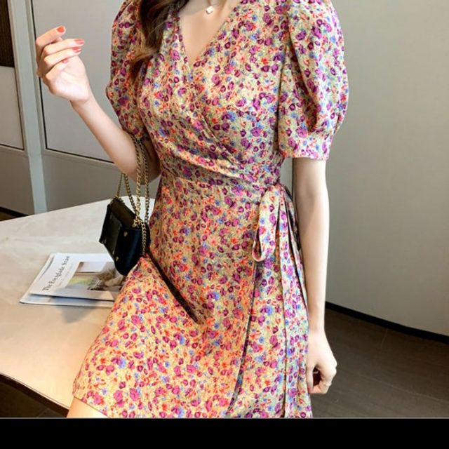 플라워원피스 랩드레스 플라워 기본 A라인 데이 여행