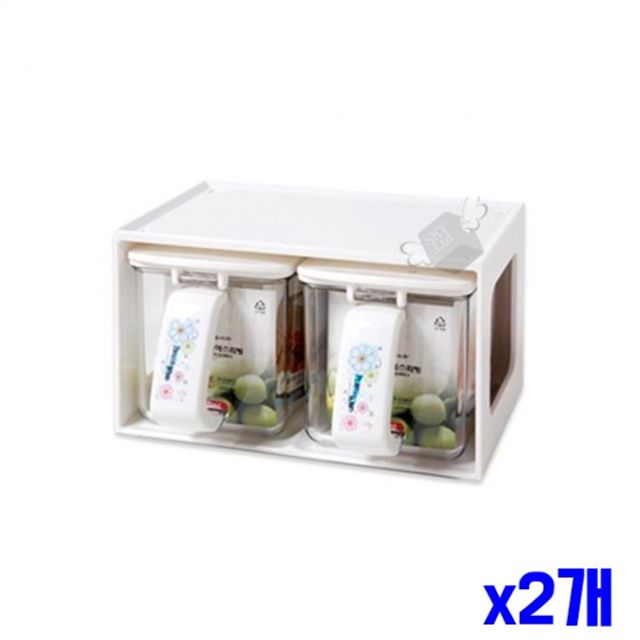 조미료 보관 밀폐 양념세트 2P x2개 소금통 가루통