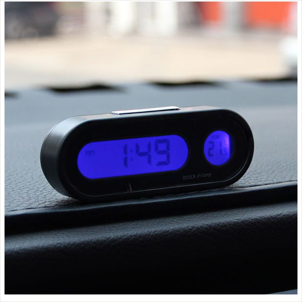 아이티알,ML TKB 차량용 블루 디지털 시계 온도계