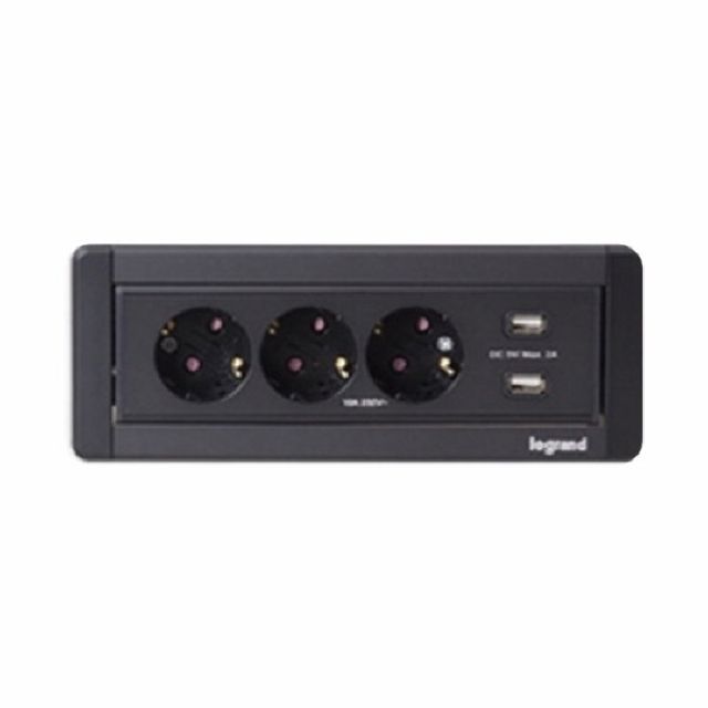 르그랑 사각 콘센트 3구 USB 2구 그라파이트