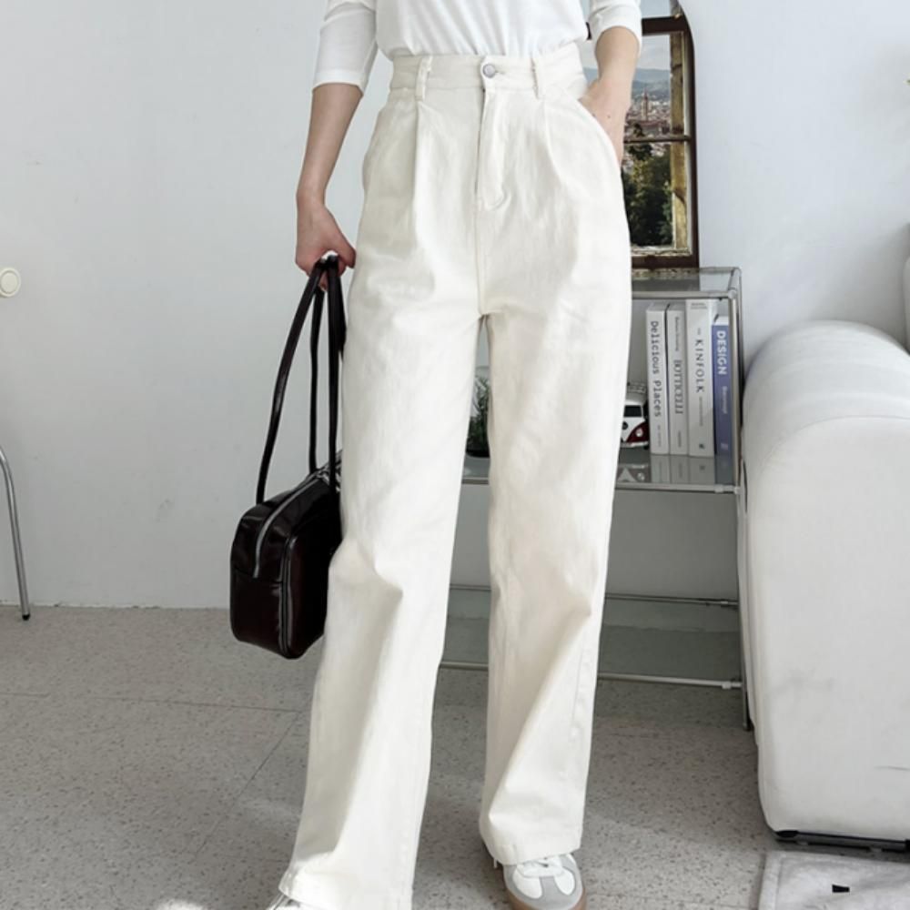 여자 데일리핏 반밴딩 면바지 세미와