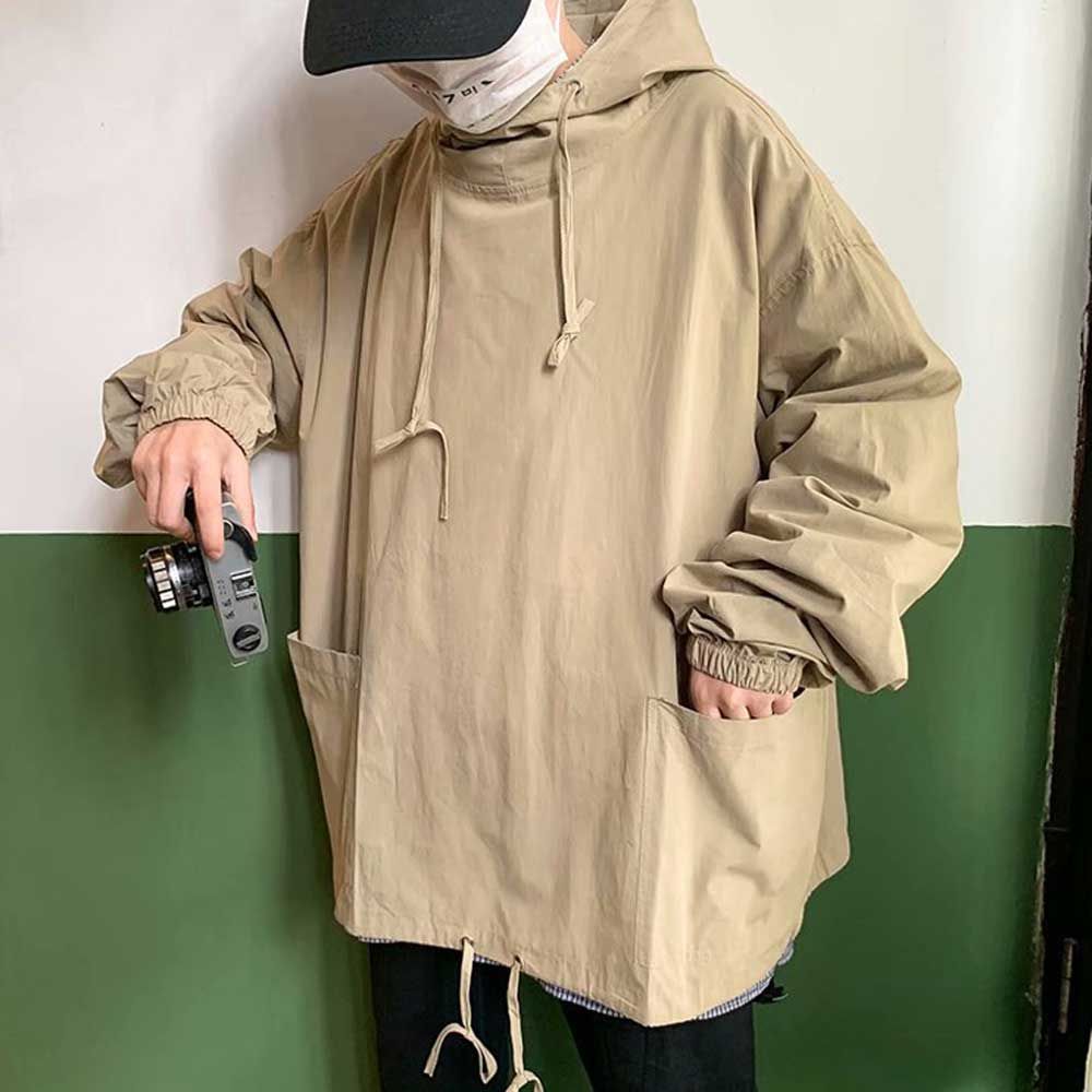남자 바람막이 후드 아노락 봄 데일리 커플 여자 코디