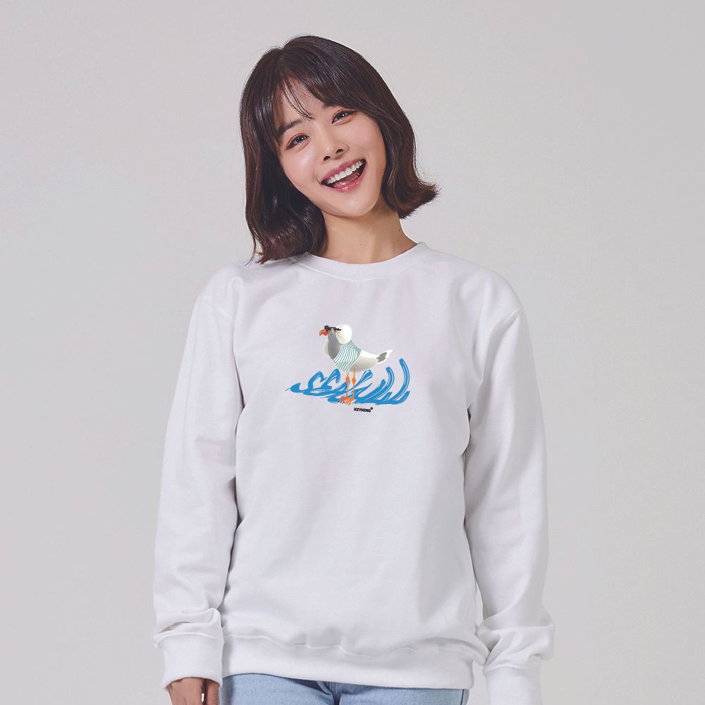 키밍 Seagull 갈매기 망안경 맨투맨 후드