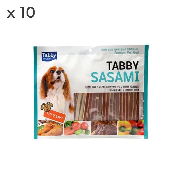 사사미 치킨샌드위치 300g 10개 육포 애견간식