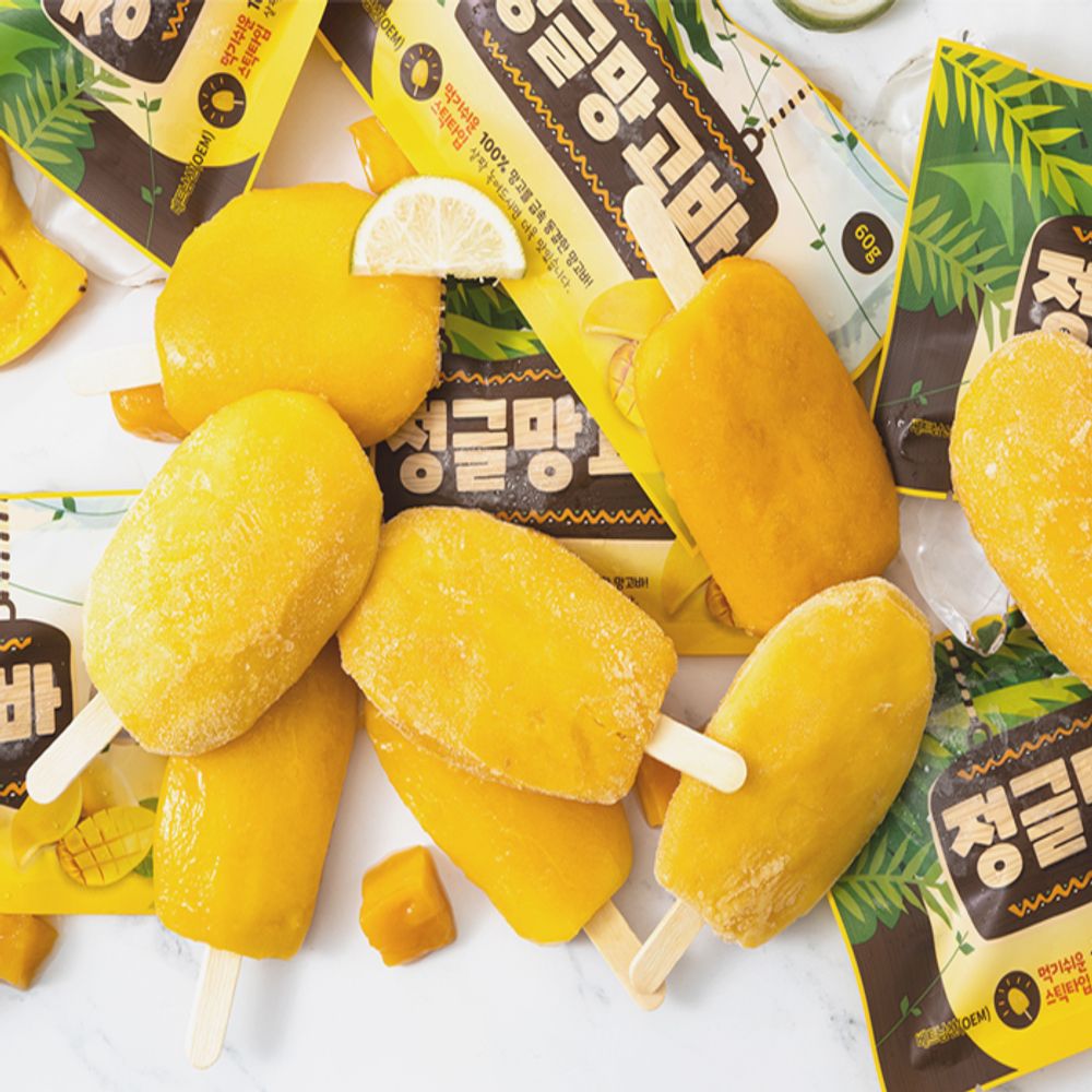 2025년 수확한 100% 햇 망고 정글 망고바 60g X 20개