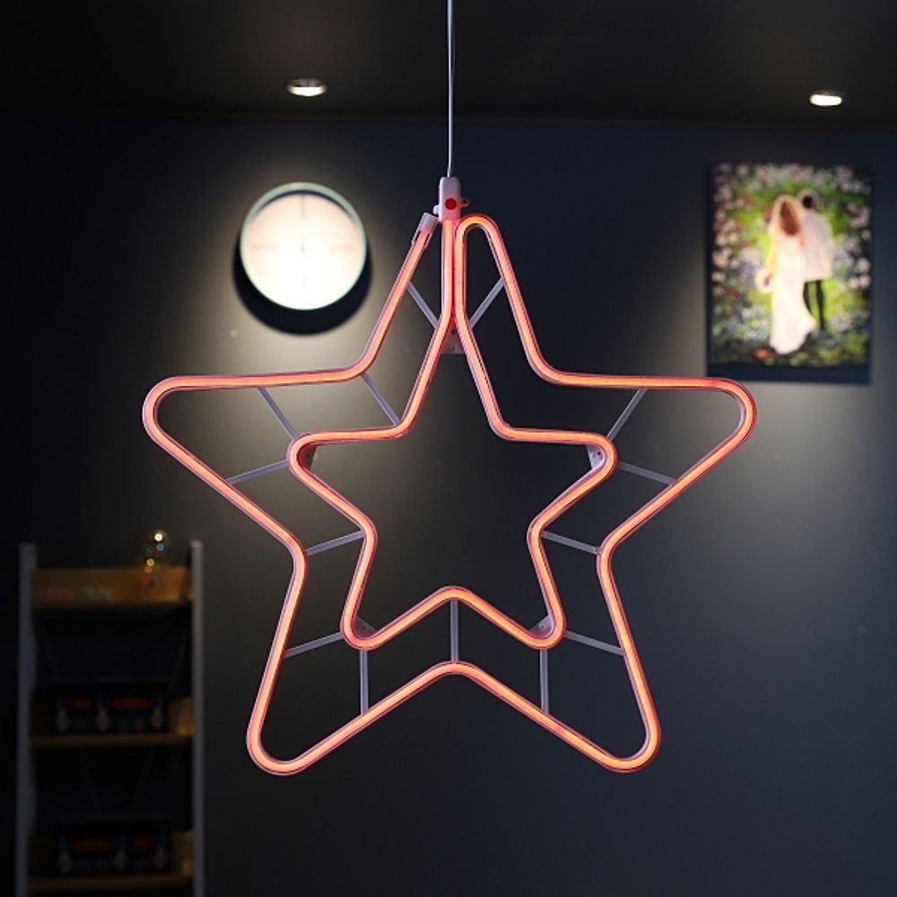 LED 이중별 네온플렉스(DC24V) 55CM 무점멸 레드