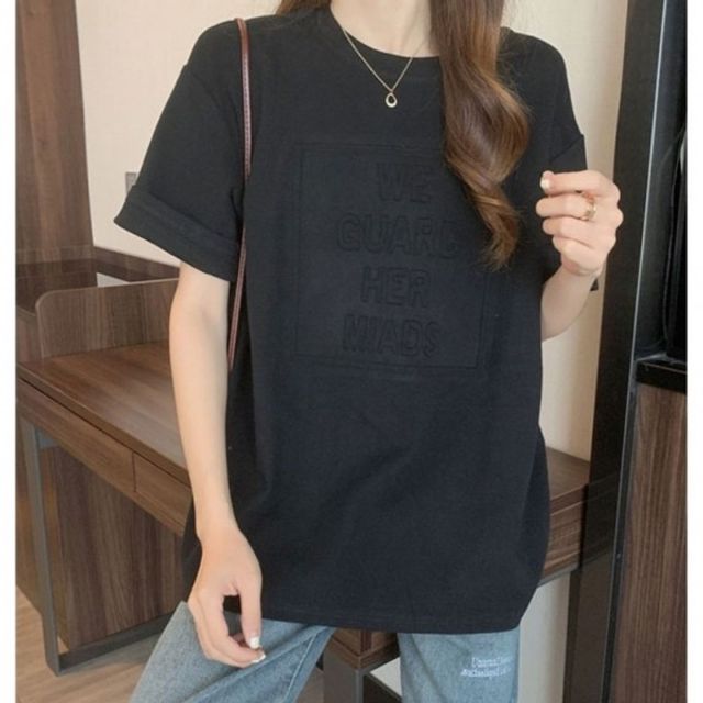 데일리 반팔 여자 기본 티셔츠 데이 오버핏 라운드넥