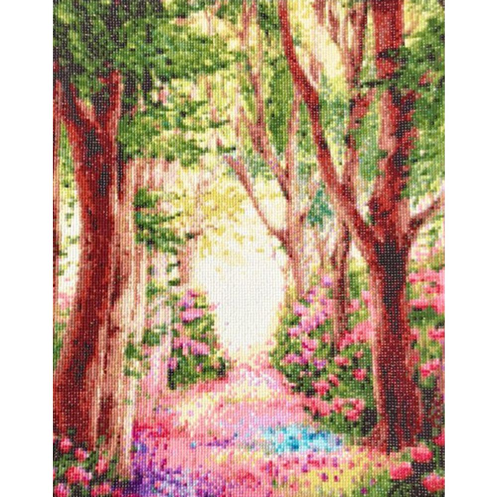 꽃길만 걷길 (패브릭형) 보석십자수 40x50