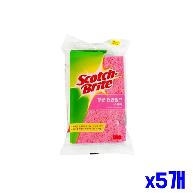 수세미 잘 x5개 2개입 천연펄프 닦이는 주방