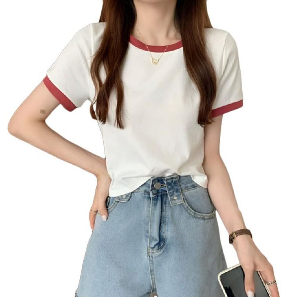 인기 여성 티셔츠 반팔티 여름 크롭 무지 데일리룩 여