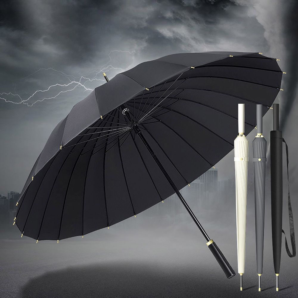 24k 튼튼한 대형 장우산 태풍 골프 우산 커버 포함