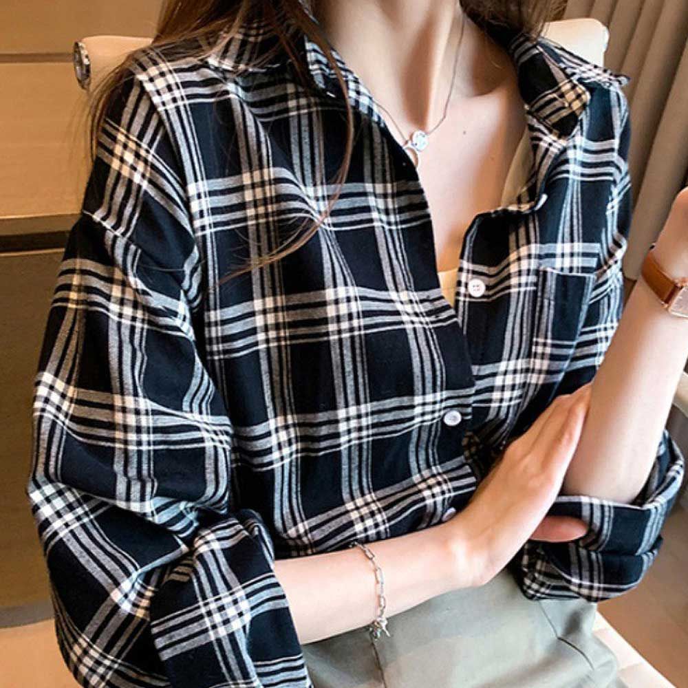 빈티지 여자면 의류 레이어드룩 셔츠 여성 트랜