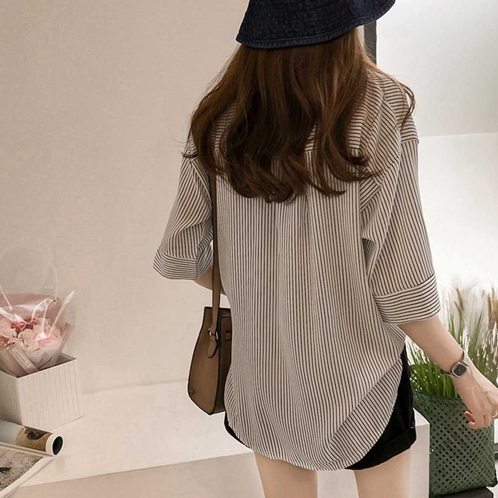 셀러허브 줄무늬 F 블라우스 카라 K3 7부스