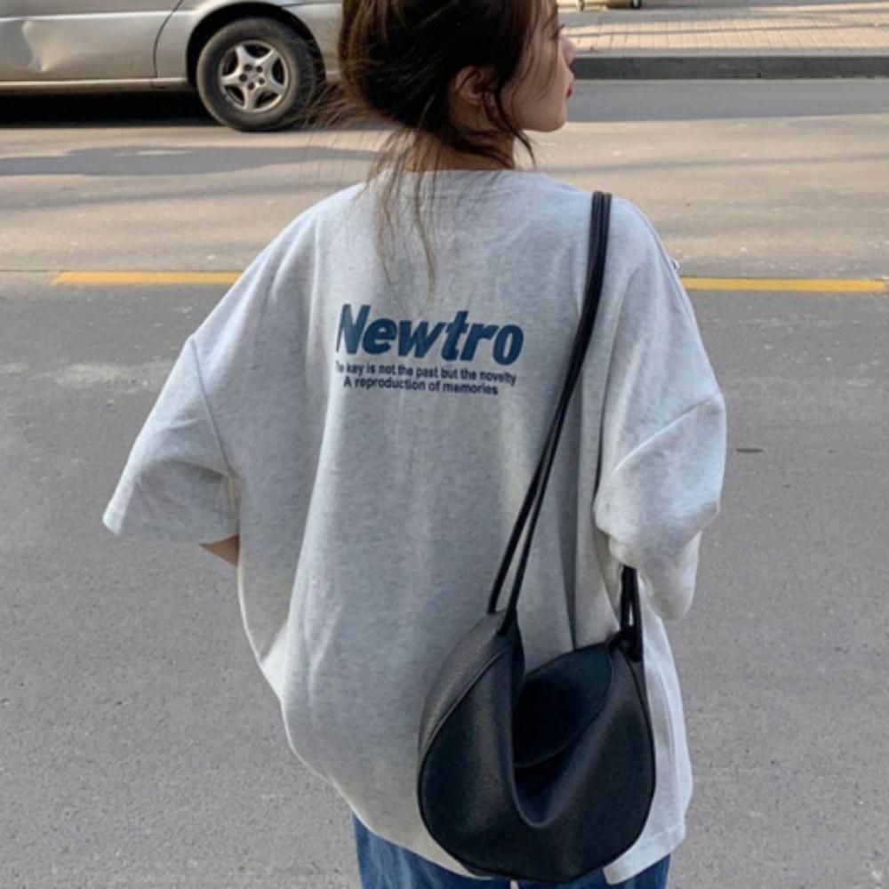 여성 오버핏 뉴트로 반팔티 1P 여름 데일리 티셔츠