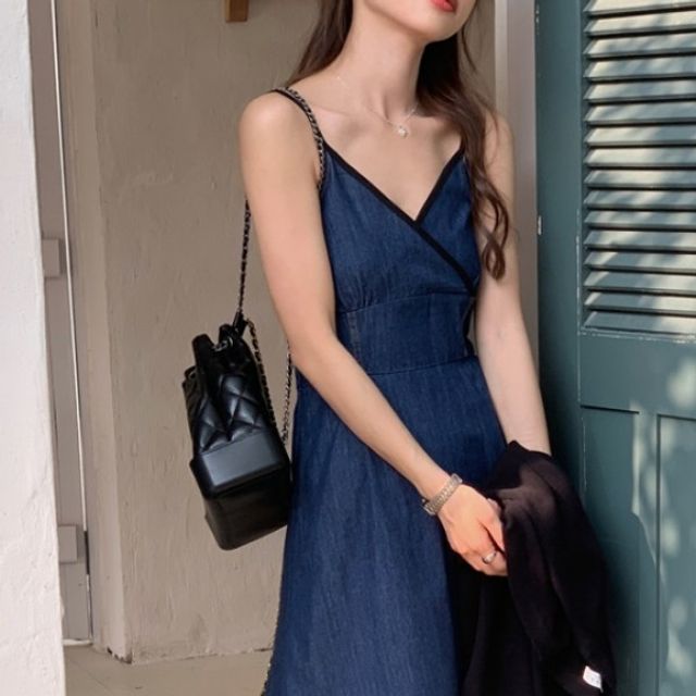 여성 나시 여자 기본 프린세스 데이 랩 청원피스 데님