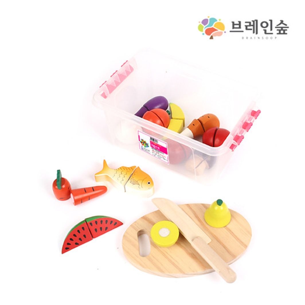 (브레인숲) 코코 원목 커팅푸드 26p