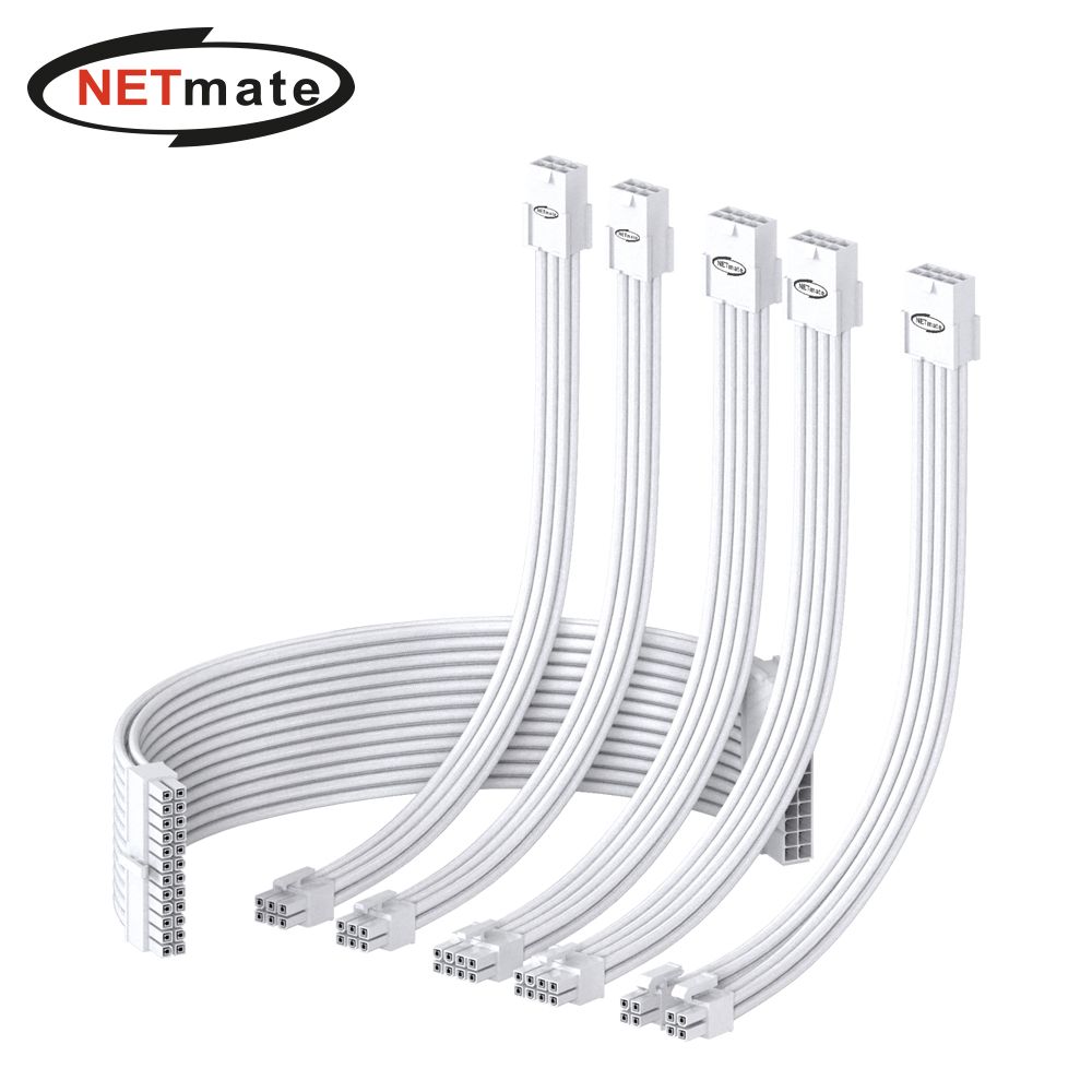 Netamte PSU 연장 슬리빙 케이블 30cm(올화이트 6종)