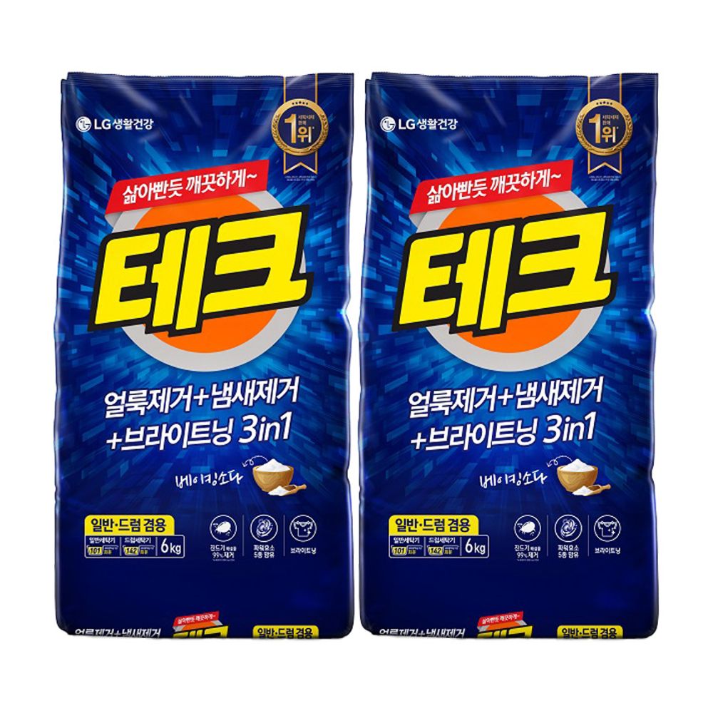 테크 6kg+6kg 베이킹파우더 세탁세제 분말세제