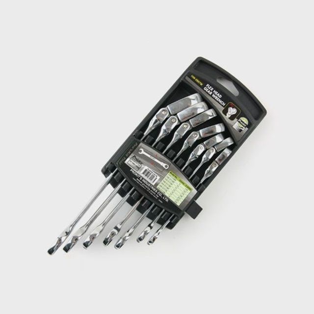 HW-5907M 기어 렌치 세트 7PCS 헤드 180도 회전 작업