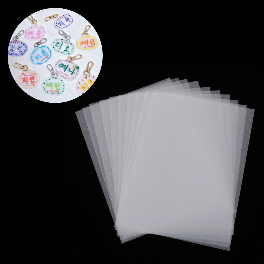 키링 만들기 DIY재료 열수축 마술종이 반투명 (10매)