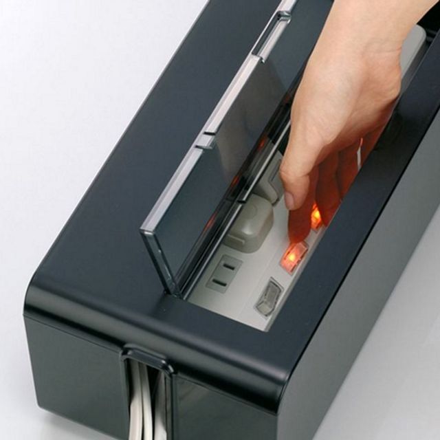 데스크탑 멀티탭 정리함 사무실 전선 정리함 콘센트 책상