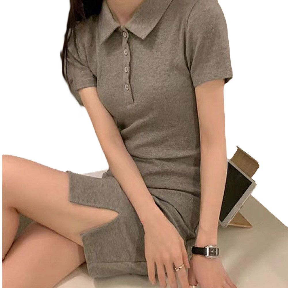 여자 카라 옆트임 반팔 미니원피스 인기 여름 원피스