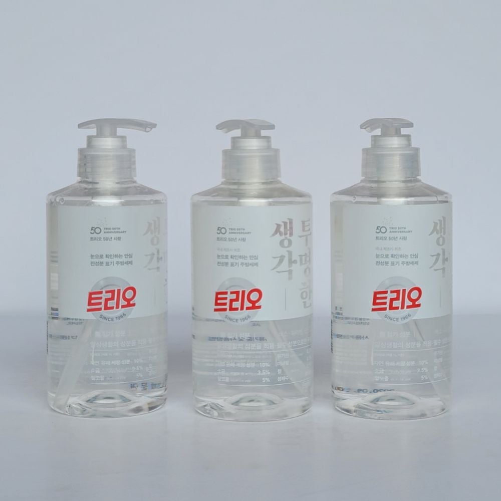 애경 트리오 투명한생각 500ml 용기형 3개
