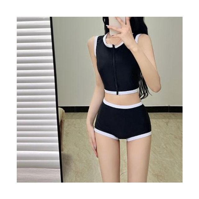라인 래쉬 세트 모노 물놀이 수영복 몸매 치마 투피스