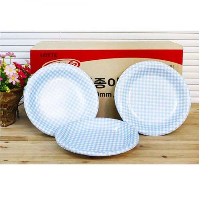 BOX 이라이프 블루 종이접시 180mm 200p 일회용접시