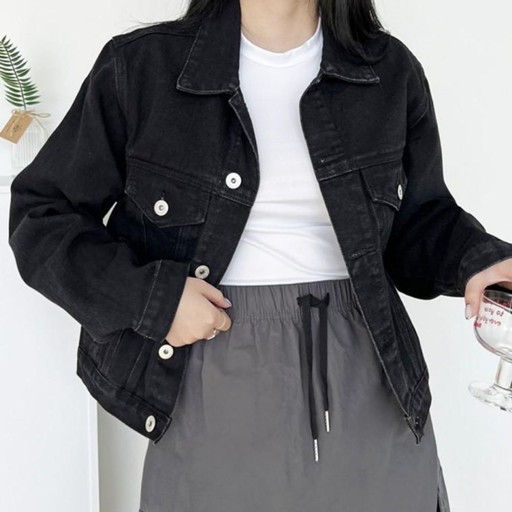 여성 여자 데님 흑청 자켓 데일리 캐주얼 베이직 카라