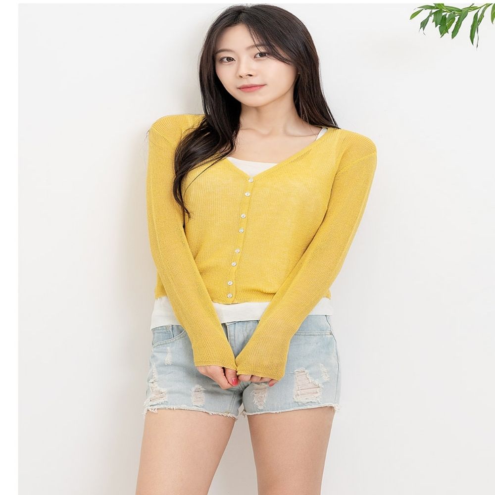 여성린넨브이가디건 1033 PKT
