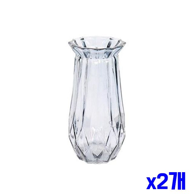 투명 그레이 꽃꽂이 대 화병 유리 꽃화병 꽃병 x2개
