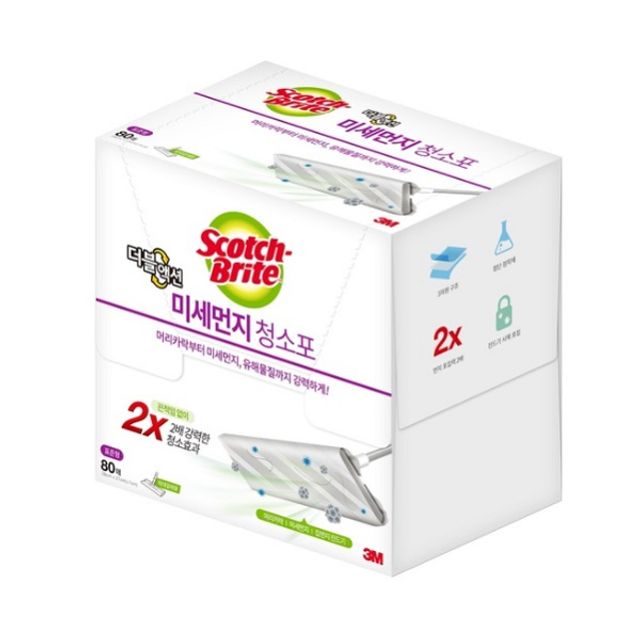 스카치브라이트 일회용 마른 청소포 80매 x 2개