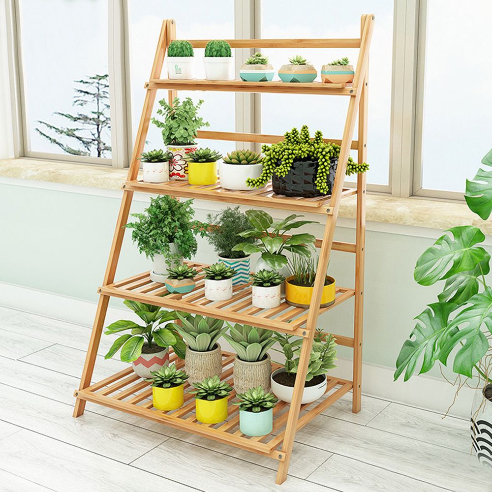 가드닝 4단 화분진열대A 대나무 50cm