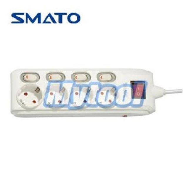 SMATO 가정용 접지형 4구 멀티탭 개별스위치 SM M4-E