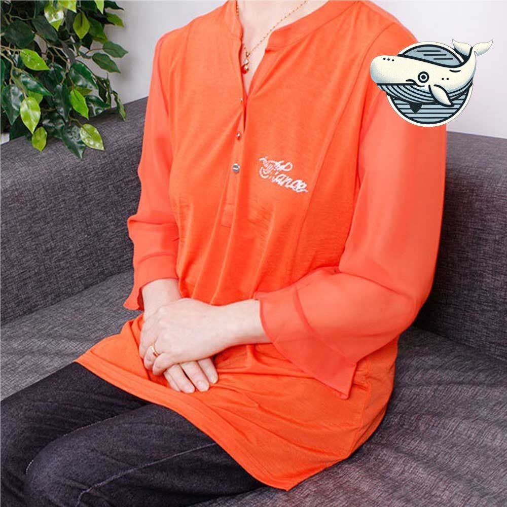 여름 소프트 블라우스 시원한 쉬폰소매 중년