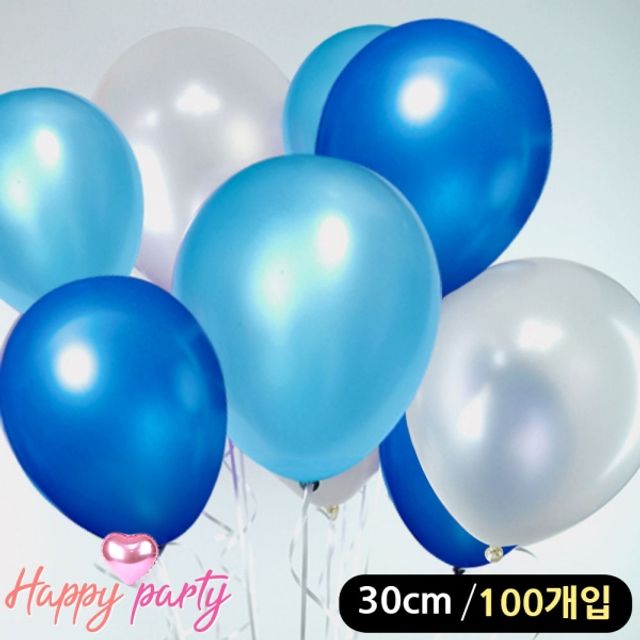 해피파티 풍선 3색 펄 혼합 라운드 30cm (100개입) (