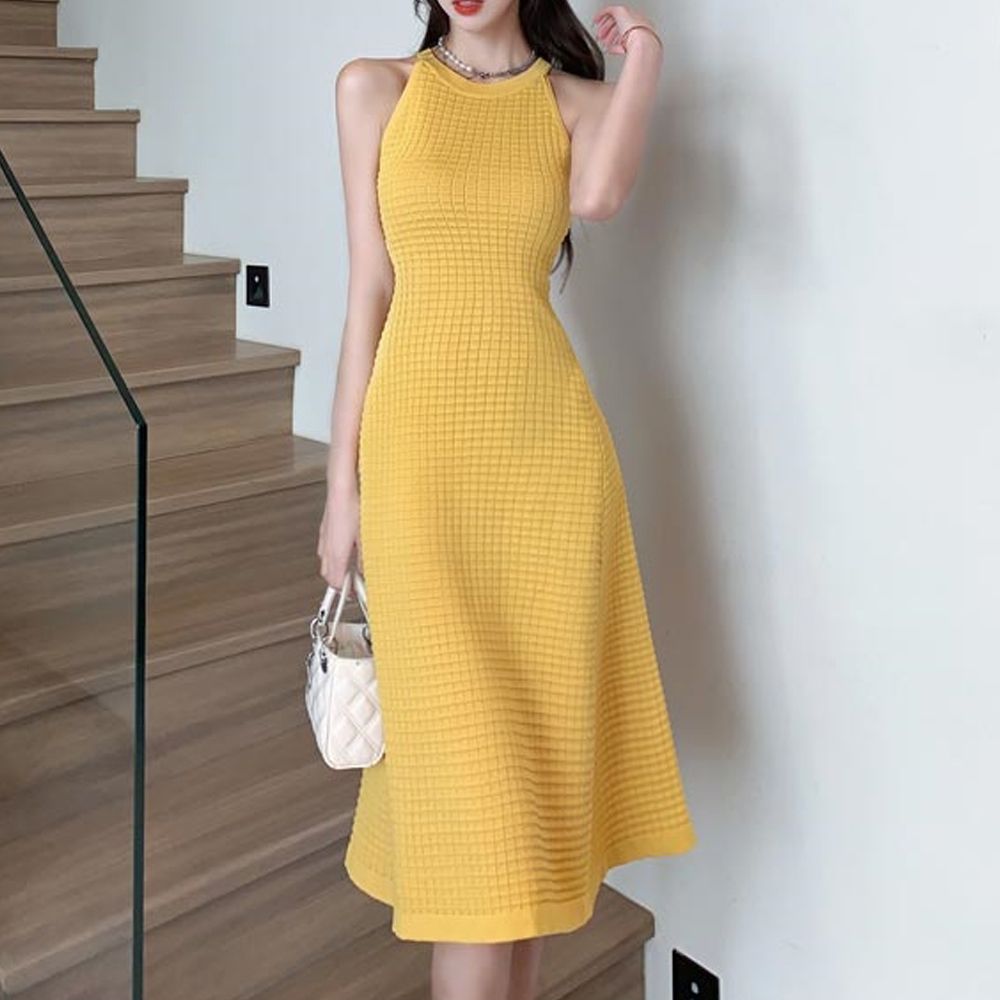 세련되고 스팟상품 스타일 베이지 슬리브리스 F