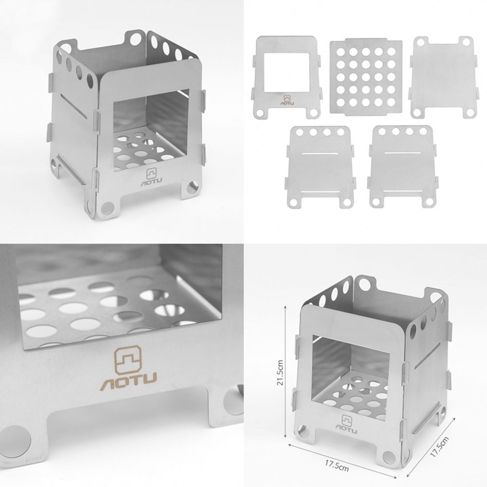 캠핑용 야외 접이식 우드스토브 17x17 미니캠핑버너