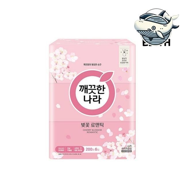 부드러운 벚꽃 미용티슈 200매 팩 6입